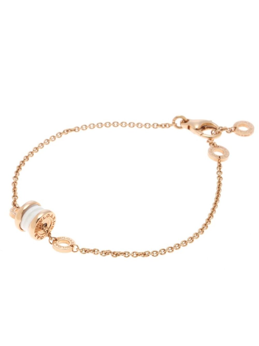 Bvlgari Element Bracelet Pink Gold Ceramic White